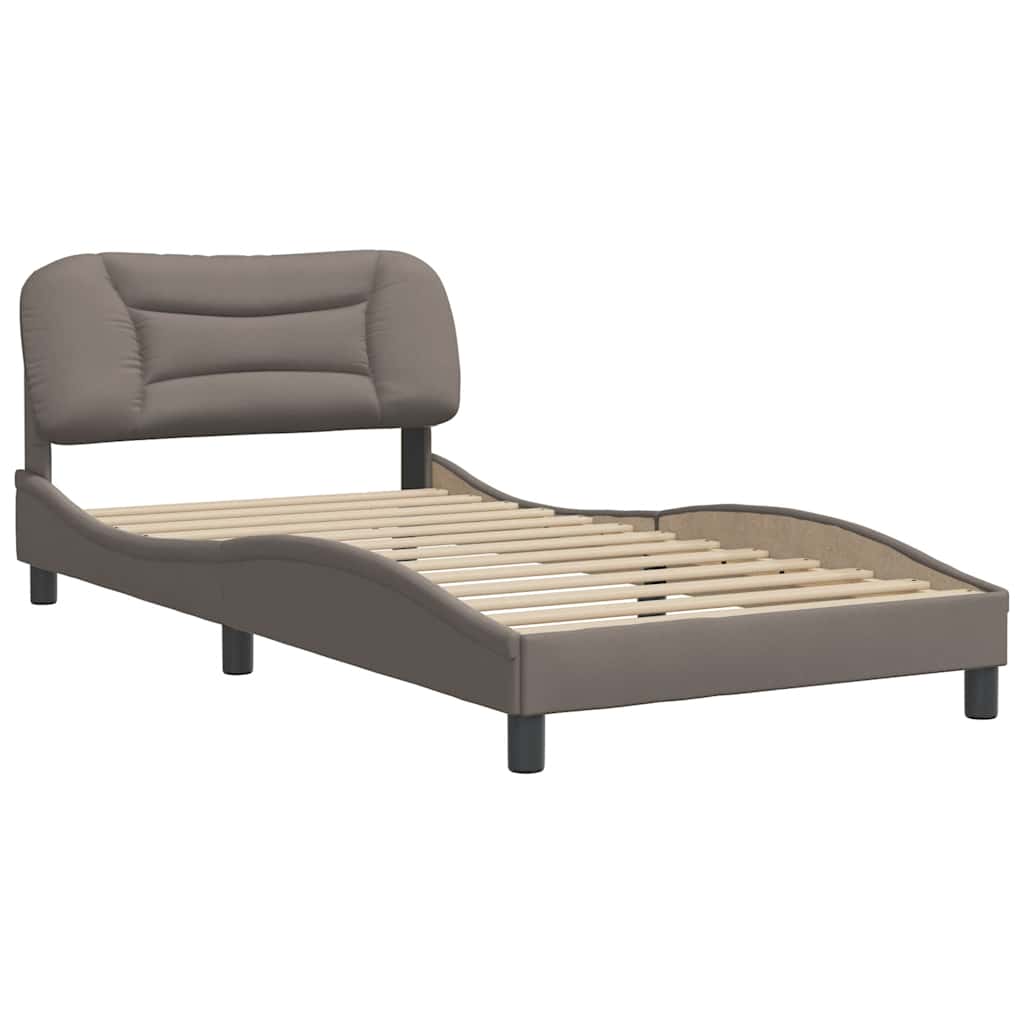 Estrutura de cama sem colchão hvar 100x200 cm tecido cinza-acastanhado