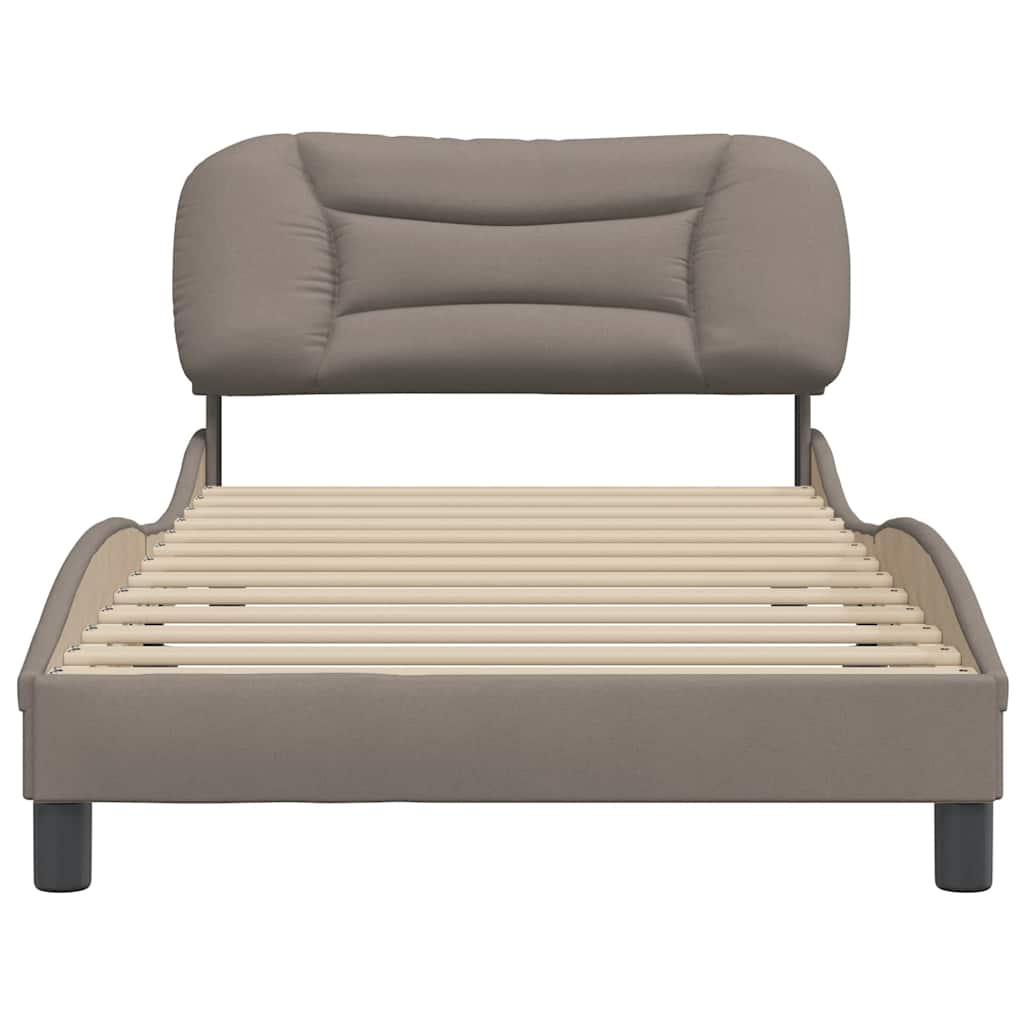 Estrutura de cama sem colchão hvar 100x200 cm tecido cinza-acastanhado