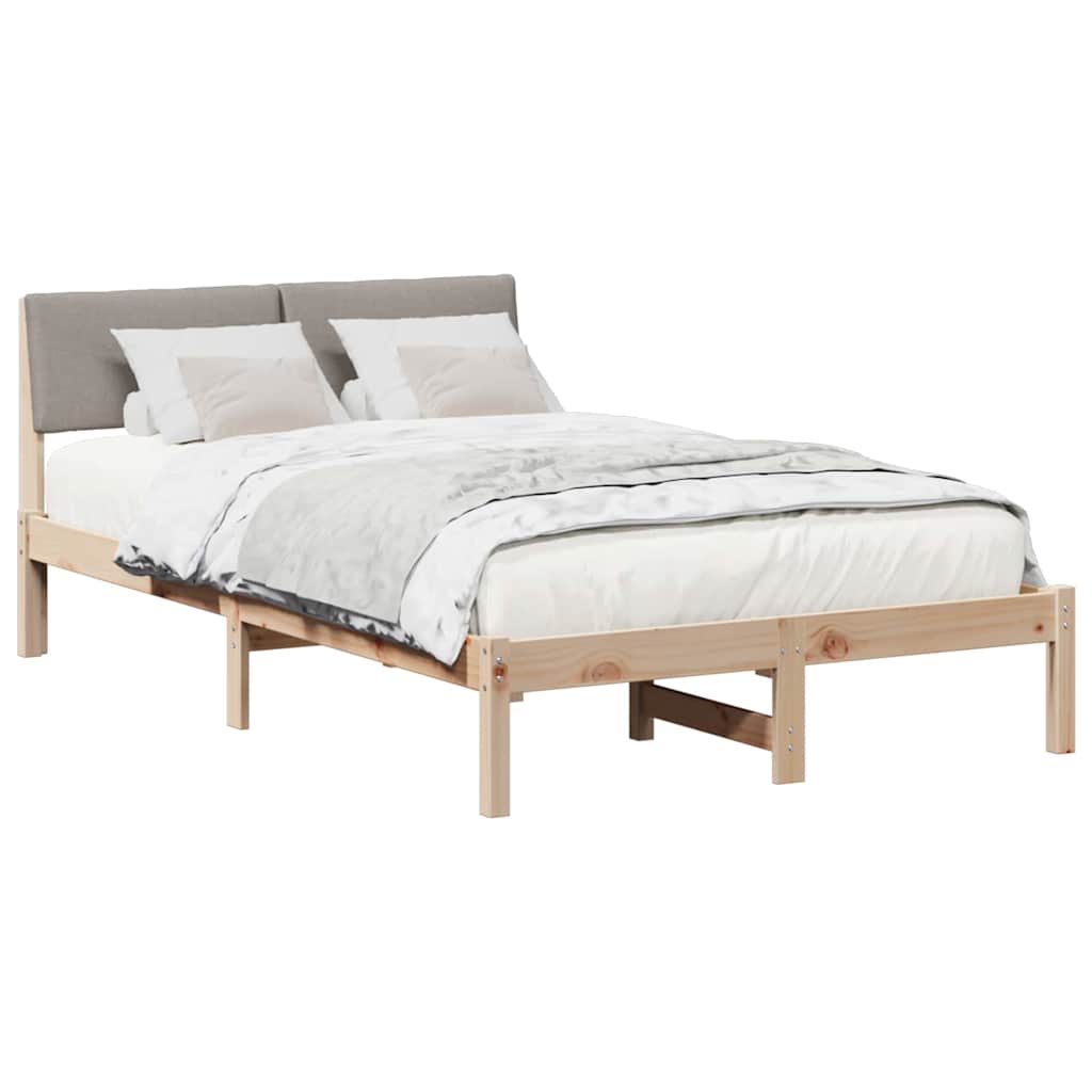 Estrutura da cama com cabeceira marrom e taupe 120 x 190 cm