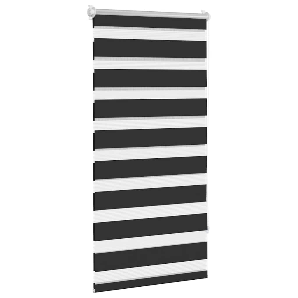 Cortina zebra 60,9x120 cm, largura do tecido 56,7 cm, preta