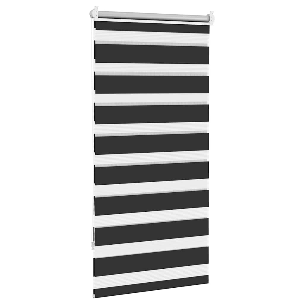 Cortina zebra 60,9x120 cm, largura do tecido 56,7 cm, preta