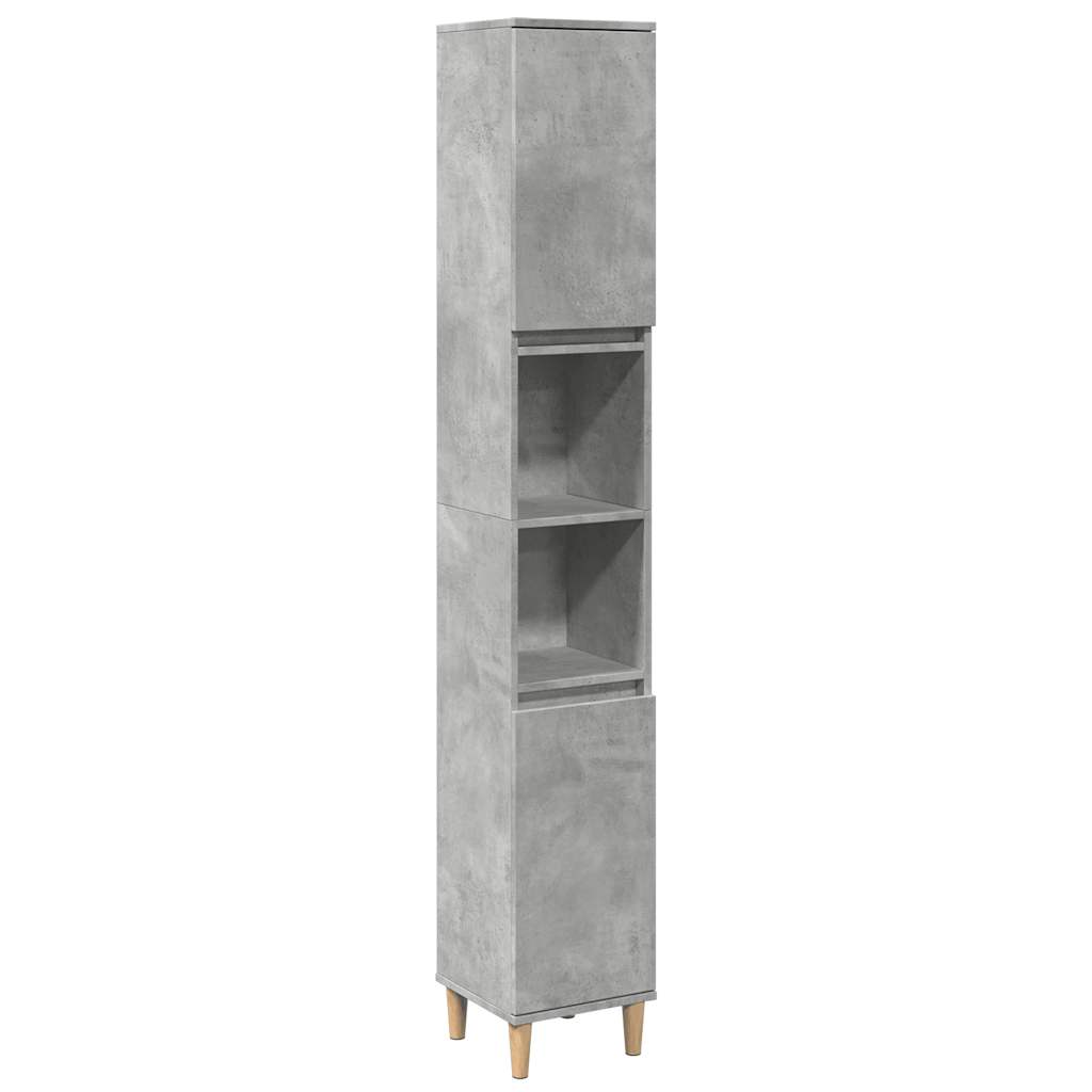 3 Pcs conj. móveis casa banho derivados madeira cinza cimento