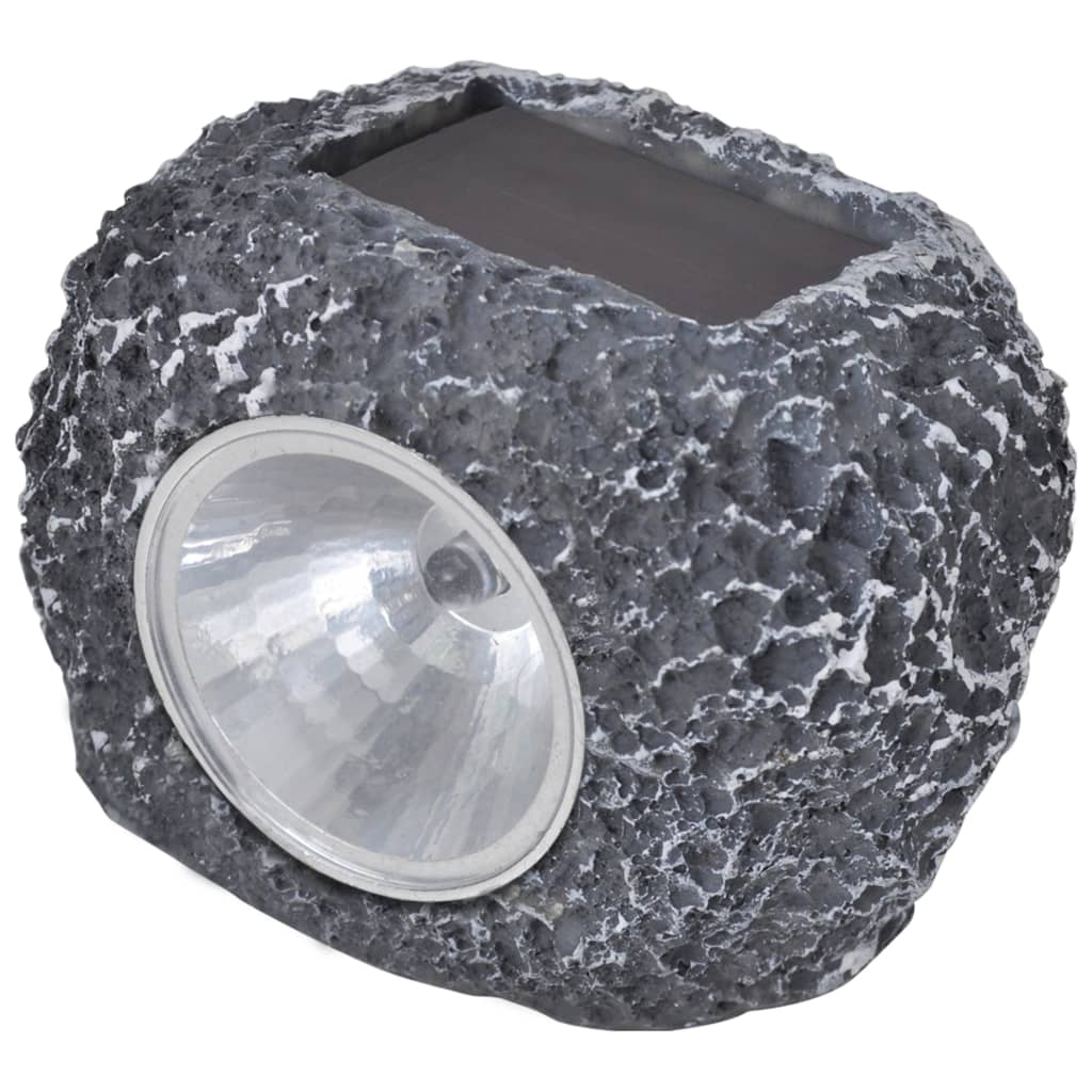 Holofote de exterior c/ leds energia solar 12 pcs forma de pedra