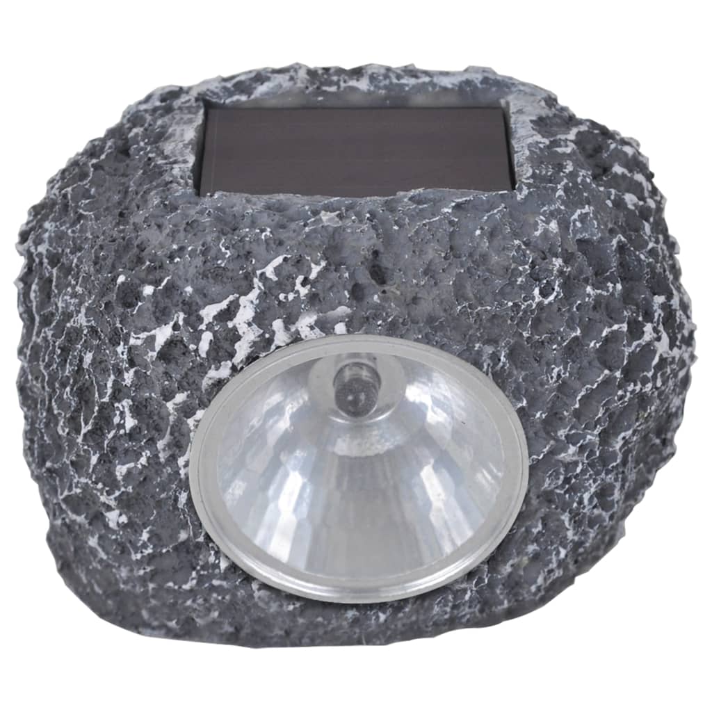 Holofote de exterior c/ leds energia solar 12 pcs forma de pedra