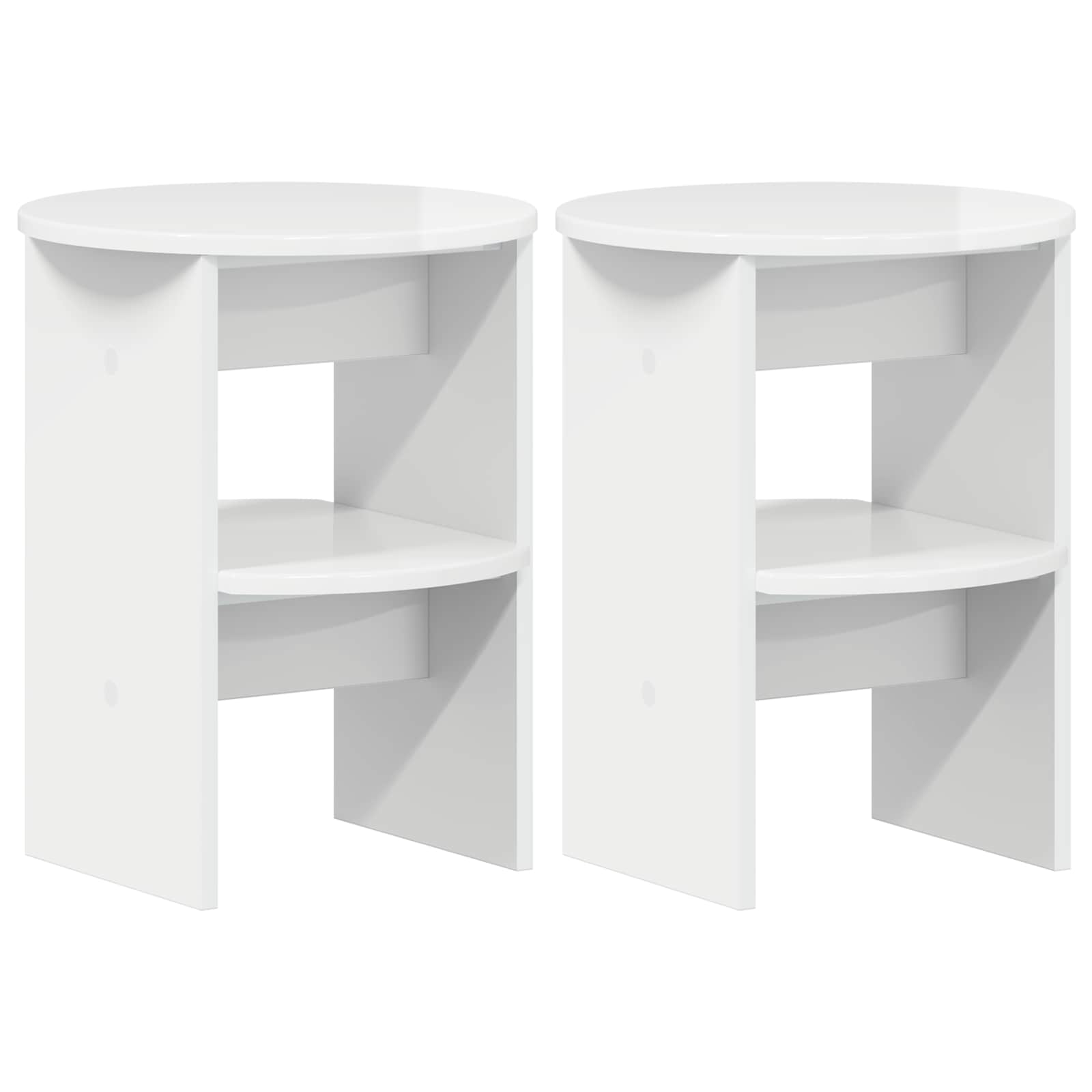 Armário lateral 2 unid. branco alto brilho ø40 x 50 cm