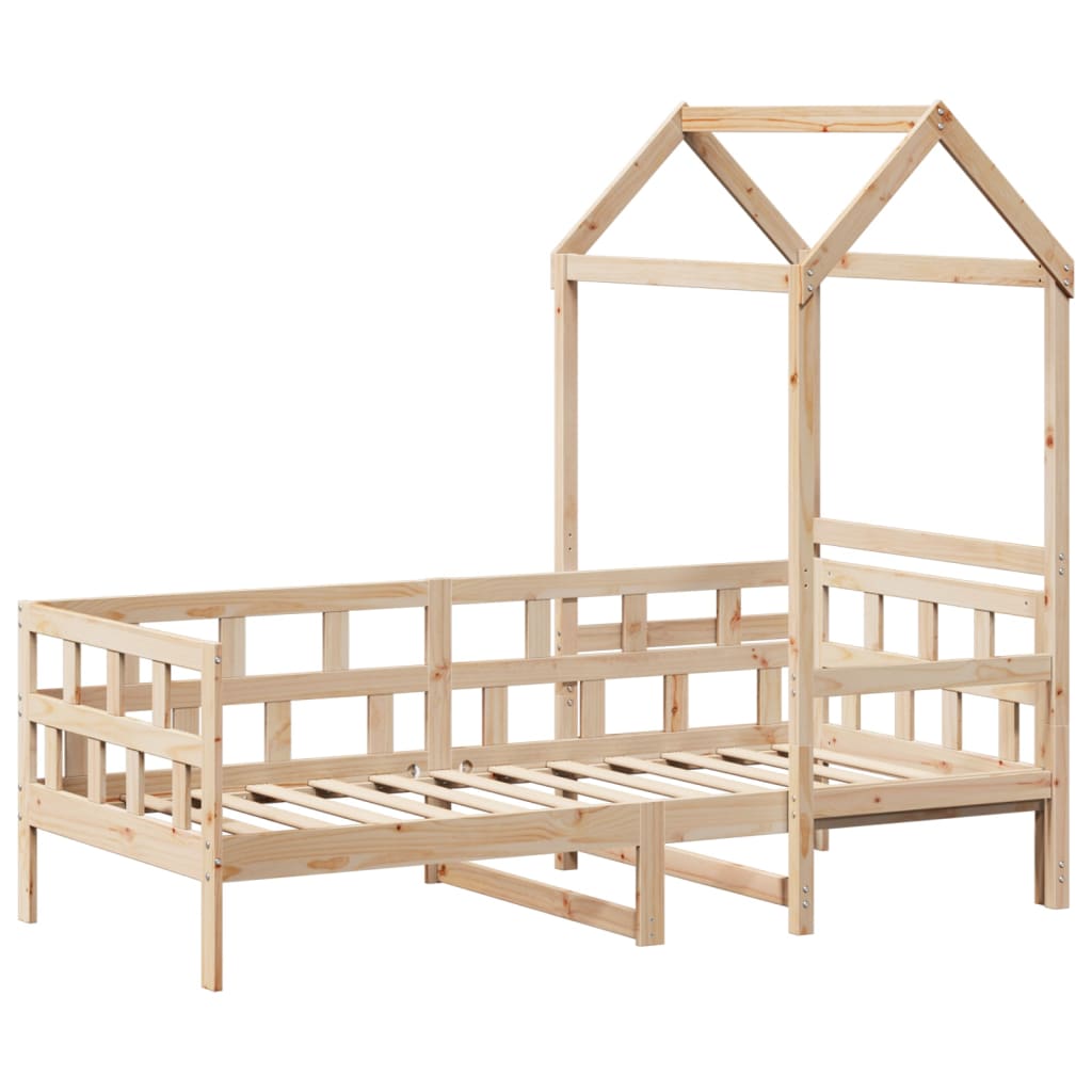 Sofá-cama com telhado 80x200 cm madeira de pinho maciça