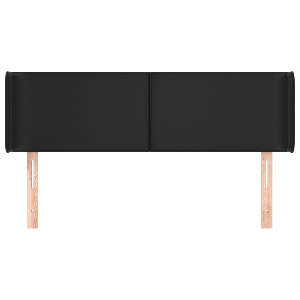 Cabeceira de cama c/ abas couro artificial 147x16x78/88cm preto