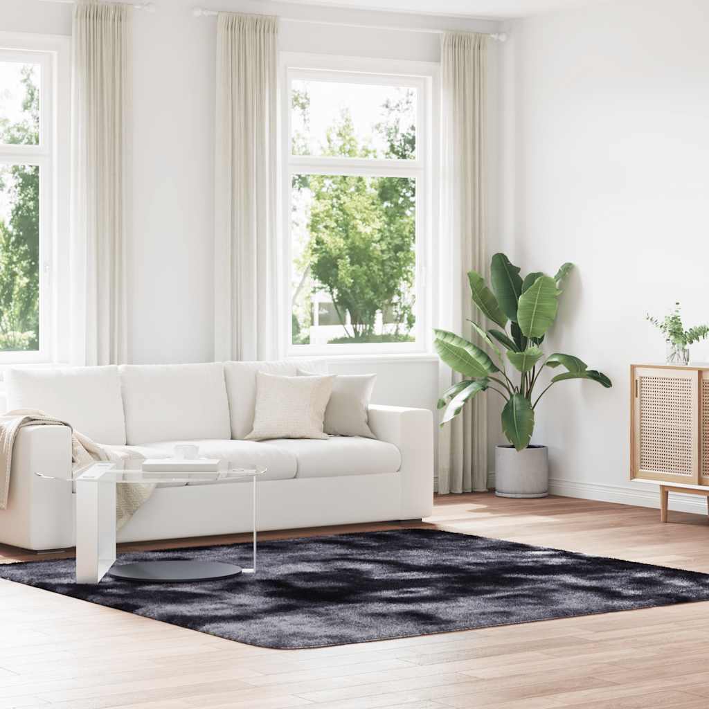 Tapete shaggy de pelo alto navarra 240x240 cm cinzento-escuro