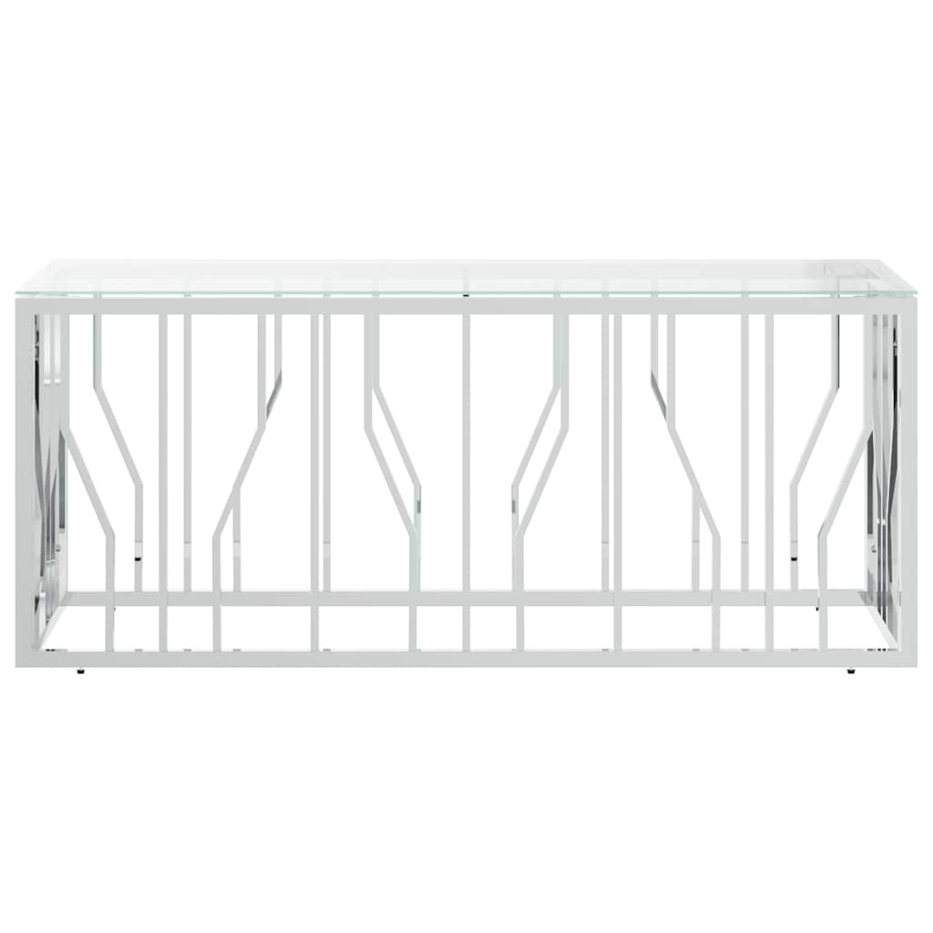 Mesa de centro 110x45x45 cm aço inoxidável e vidro
