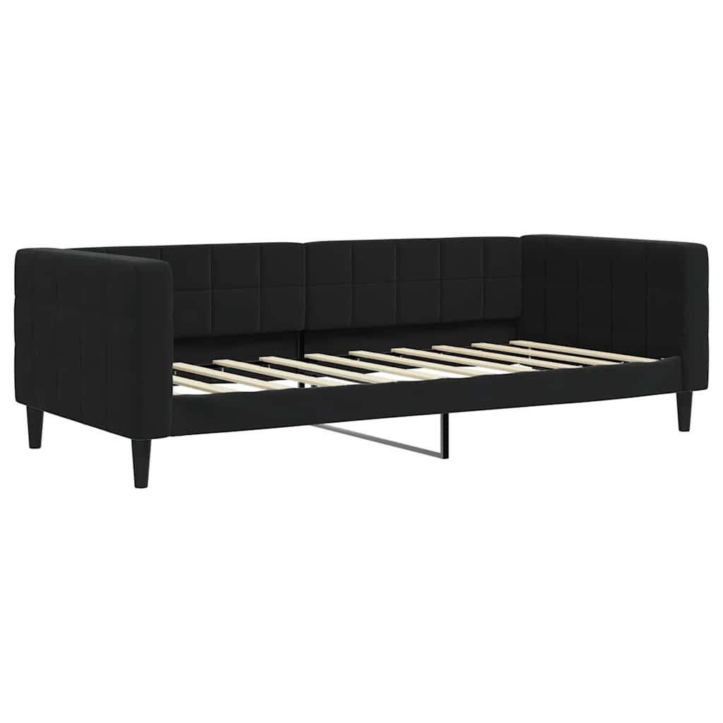 Sofá-cama com colchão 90x190 cm veludo preto