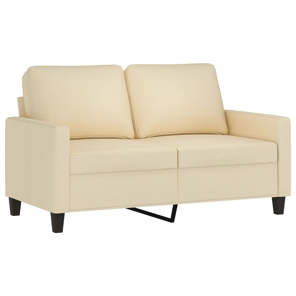 2 Pcs conjunto de sofás com almofadões tecido cor creme