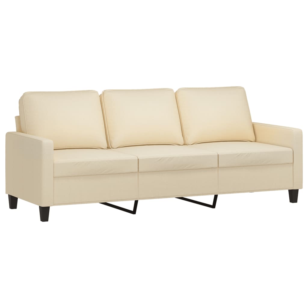 2 Pcs conjunto de sofás com almofadões tecido cor creme