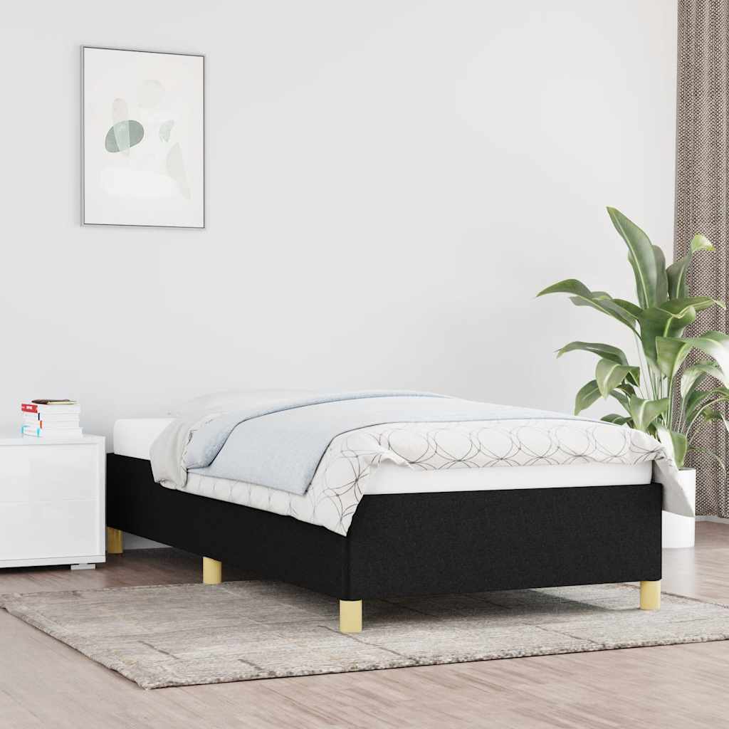 Estrutura de cama sem colchão 100x200 cm tecido preto