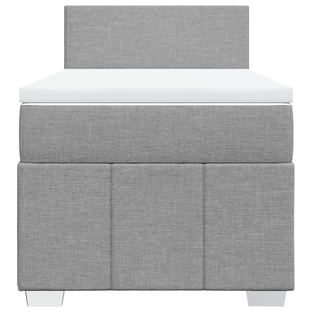 Cama com molas/colchão 90x200 cm tecido cinza-claro
