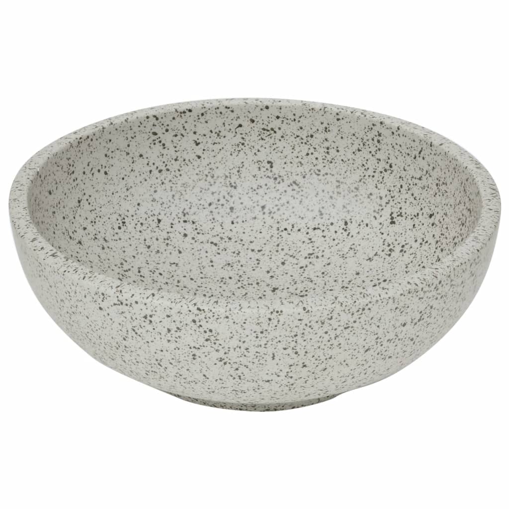 Lavatório de bancada redondo φ41x14 cm cerâmica cinzento