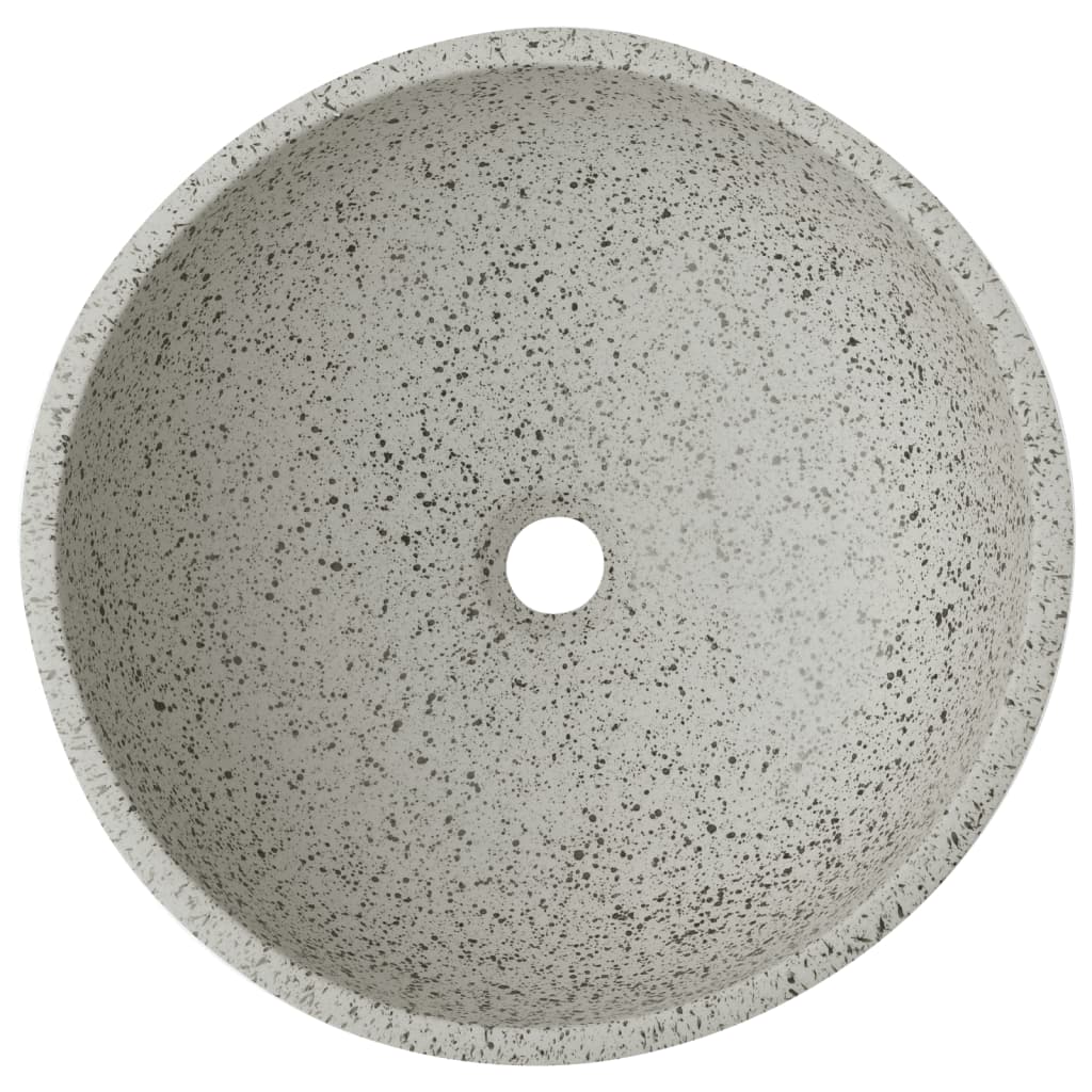 Lavatório de bancada redondo φ41x14 cm cerâmica cinzento