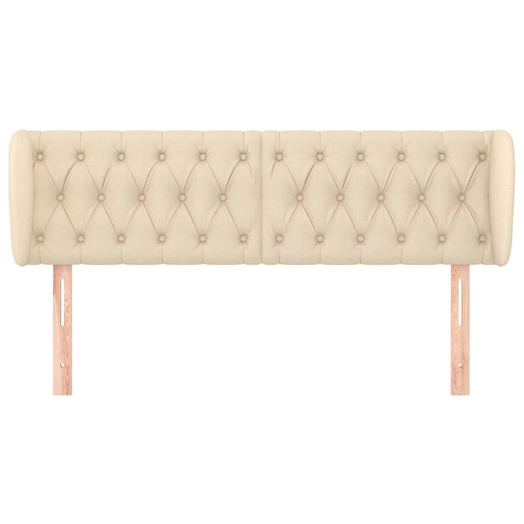 Cabeceira de cama c/ abas tecido 147x23x78/88 cm creme
