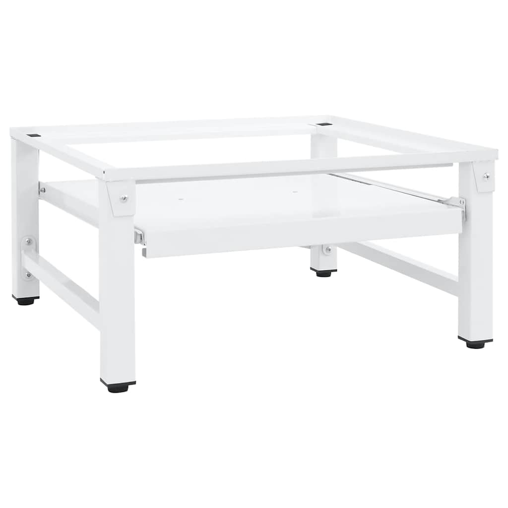 Suporte máquina lavar c/ prateleira extraível branco