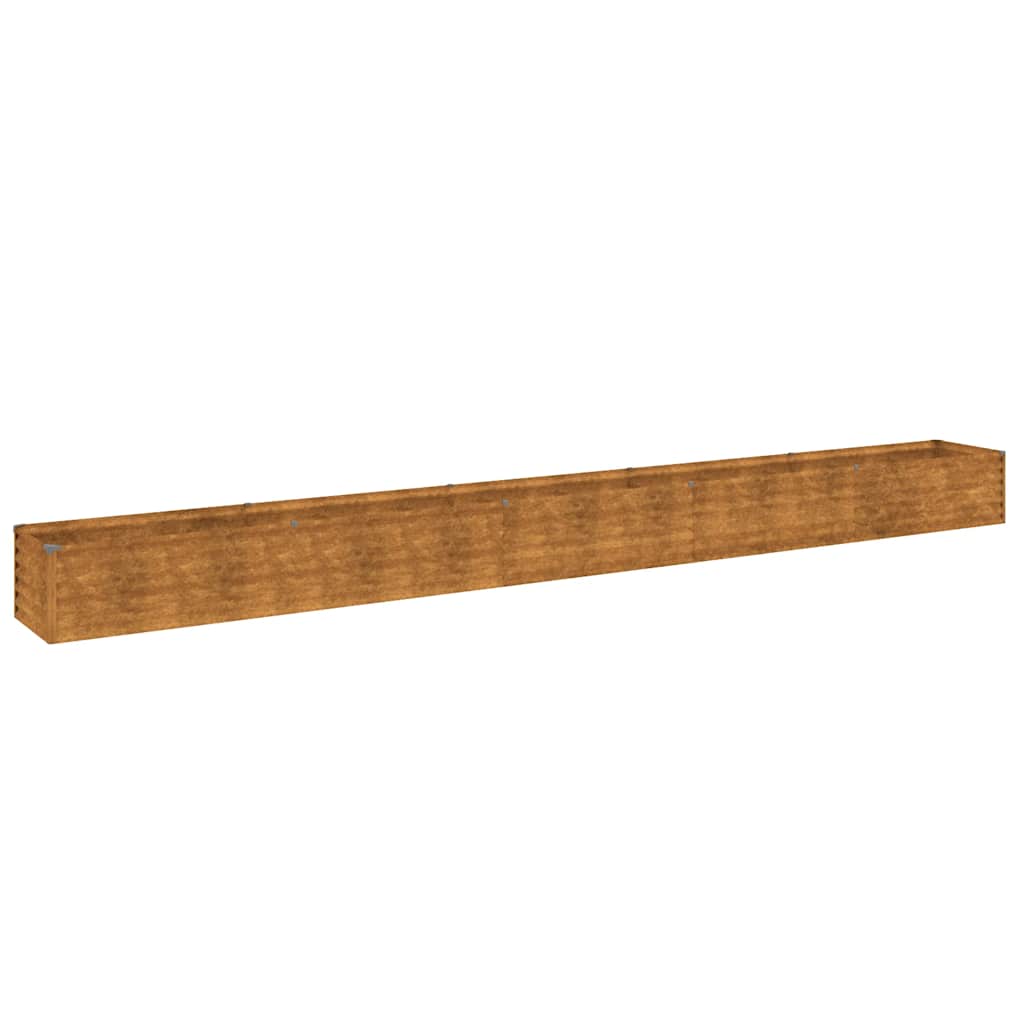 Canteiro elevado de jardim 482x50x36 cm aço corten