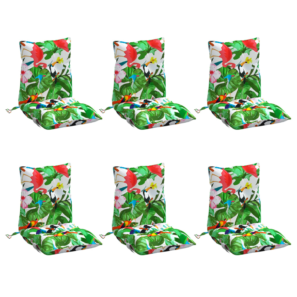 Almofadões cadeira encosto baixo 6 pcs tecido oxford multicor