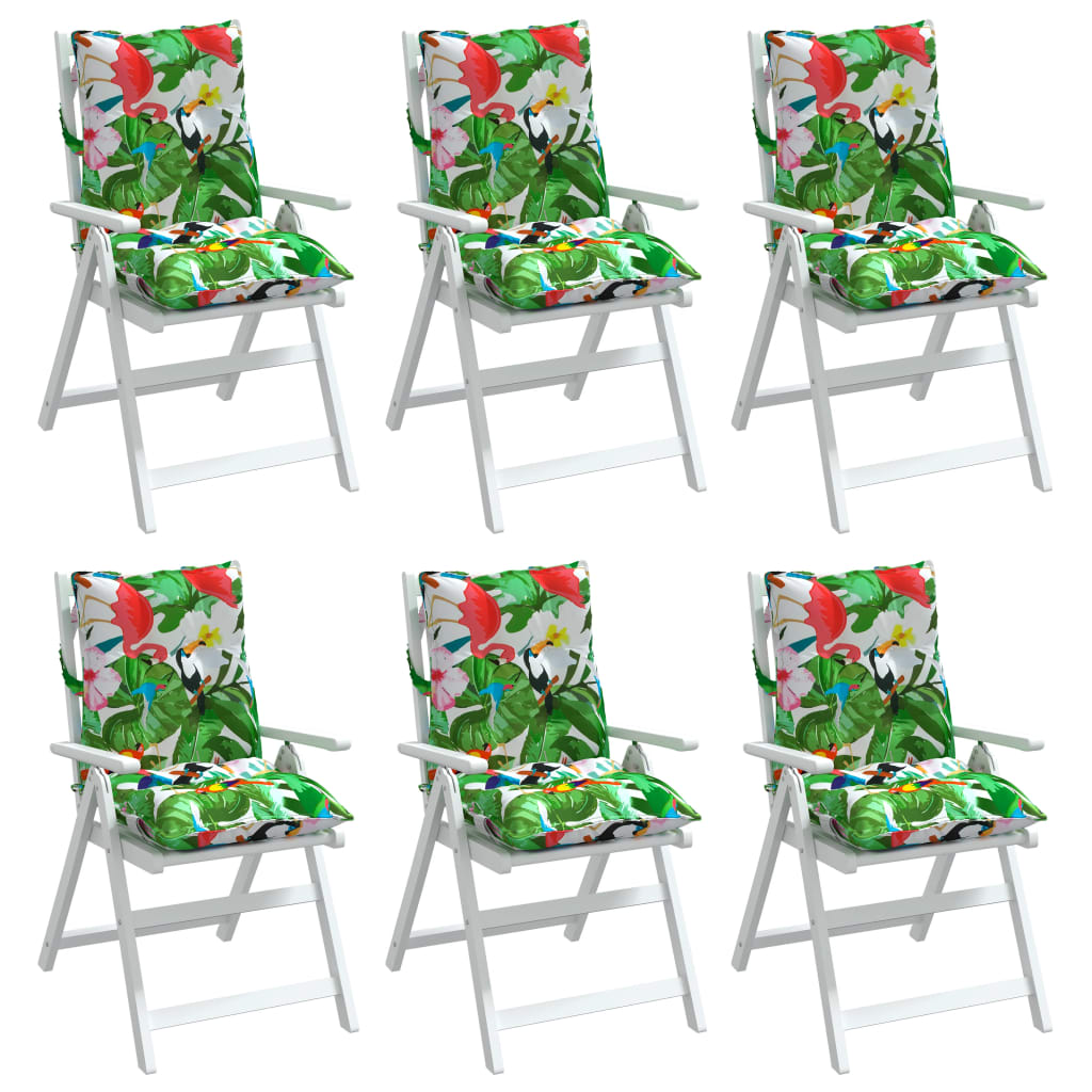 Almofadões cadeira encosto baixo 6 pcs tecido oxford multicor