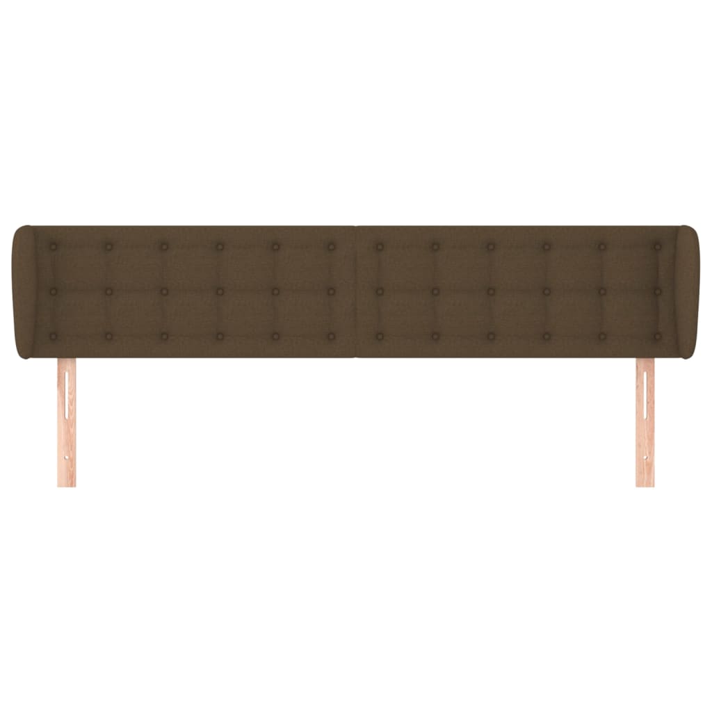 Cabeceira de cama c/ abas tecido 203x23x78/88cm castanho-escuro