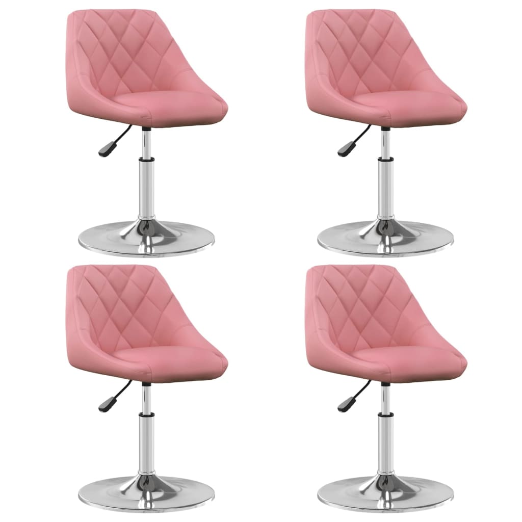 Cadeiras de jantar giratórias 4 pcs veludo rosa