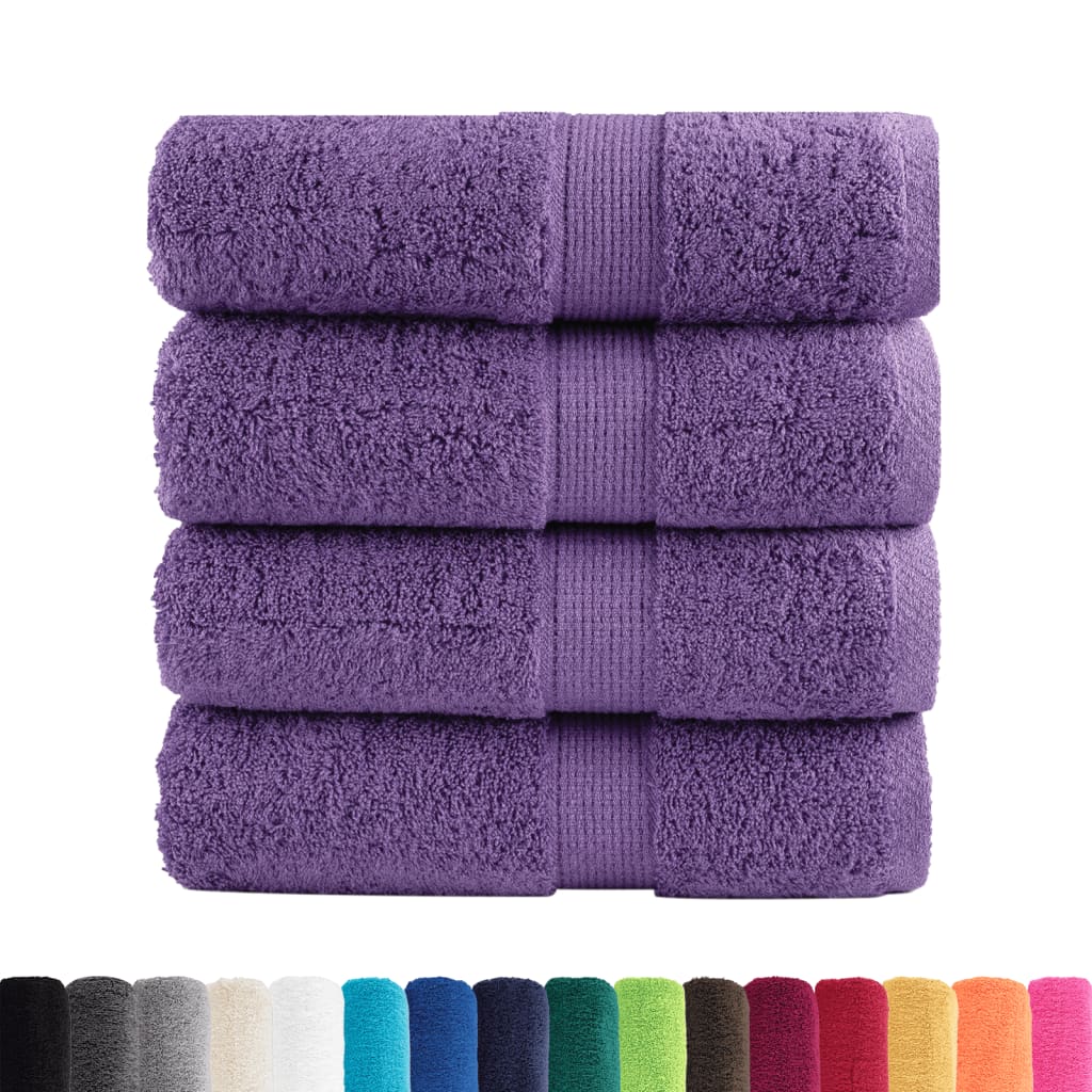 Toalhas de bidé premium solund 4 pcs 30x50 cm 600 gsm roxo