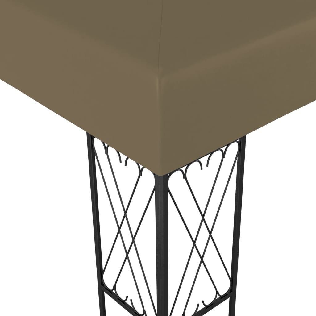 Gazebo 3x3 m tecido cinzento-acastanhado