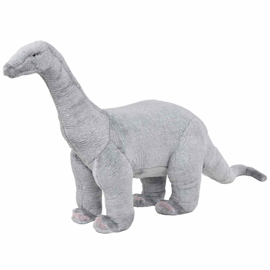 Brinquedo de montar dinossauro braquiossauro peluche cinza xxl