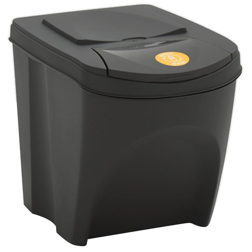 Caixotes do lixo empilháveis 4 pcs 100 l polipropileno cinzento