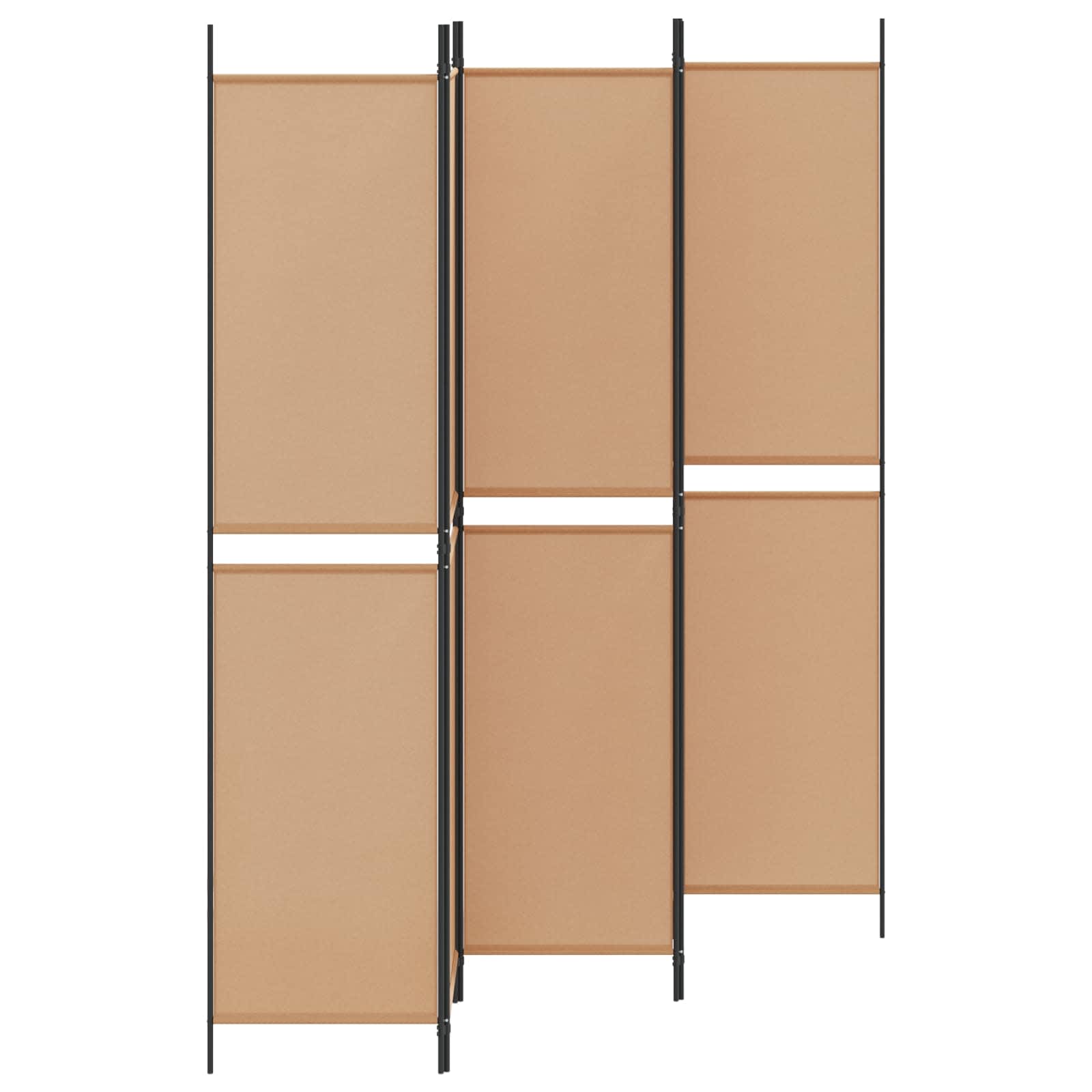 Divisor de ambiente de 5 painéis bege 250 x 220 cm tecido
