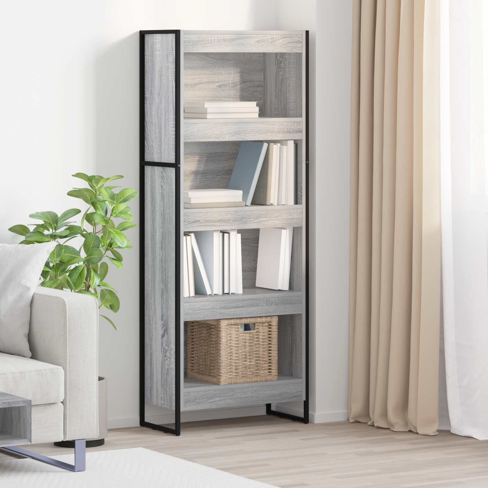 Gabinete de livros 60 x 30 x 155 cm derivados de madeira