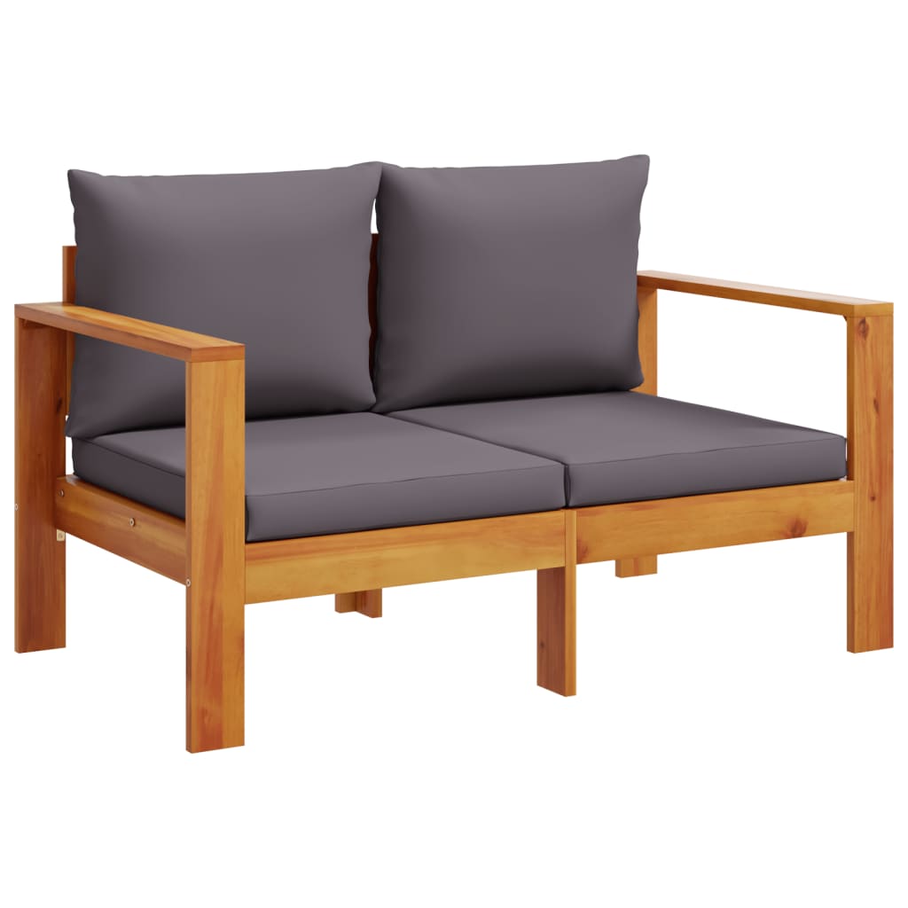4 Pcs conjunto de sofás de jardim com almofadões acácia maciça