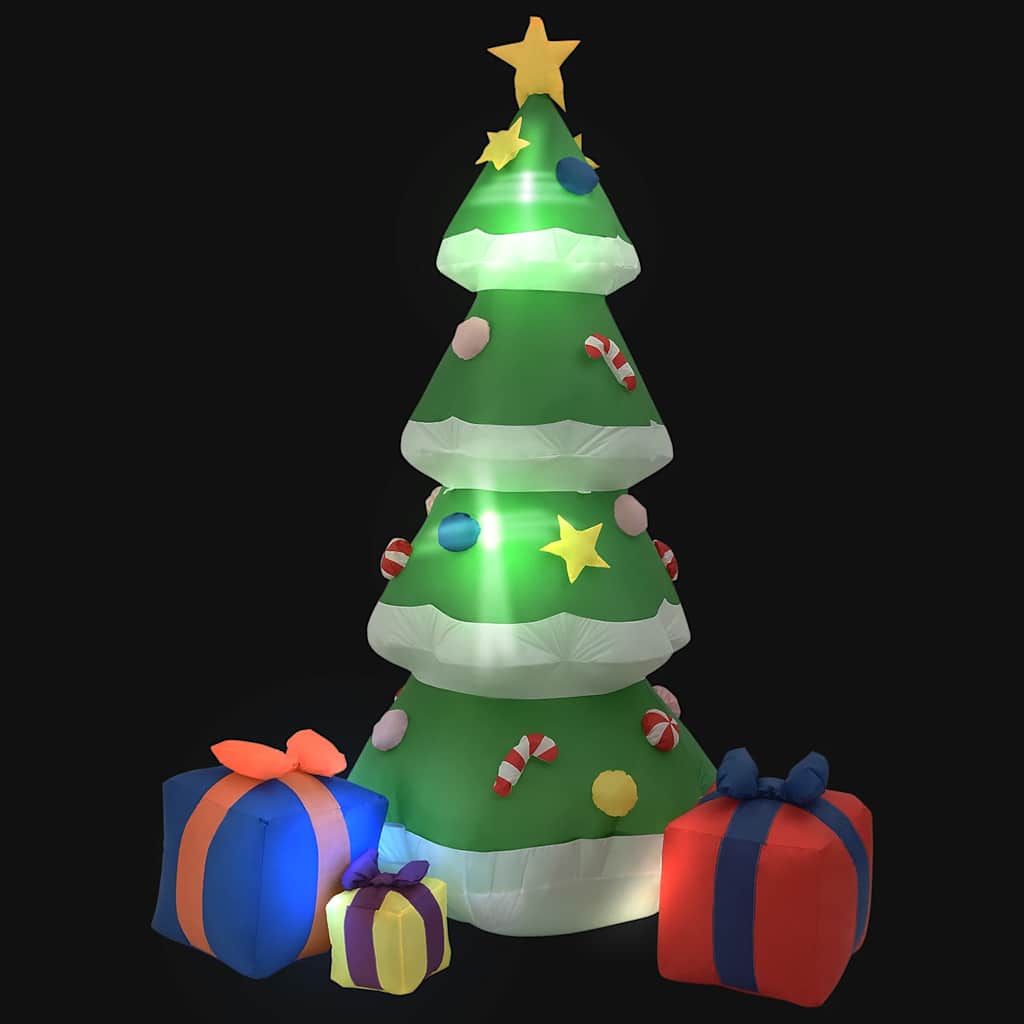 Árvore natal insuflável c/ luzes LED 240 cm interior/exterior