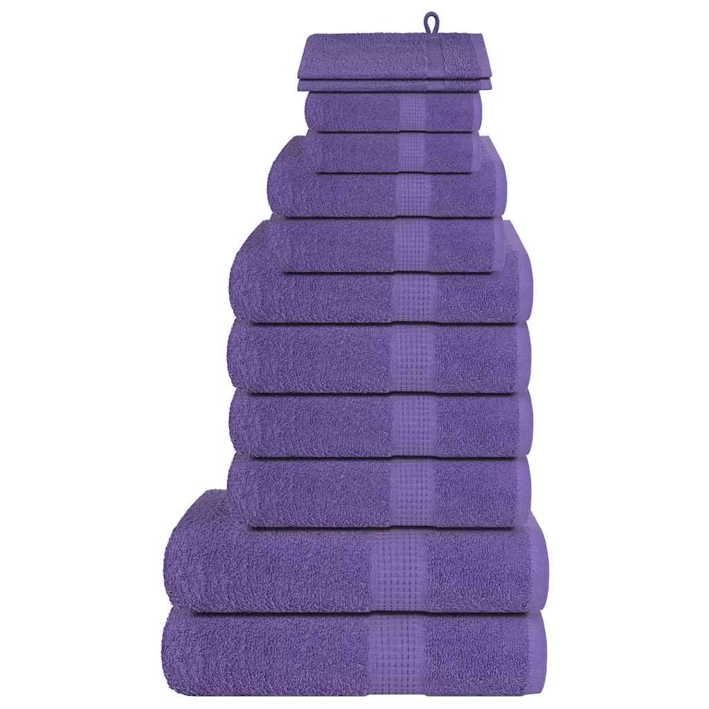 12Pcs conjunto de toalhas frogn 360 g/m² roxo