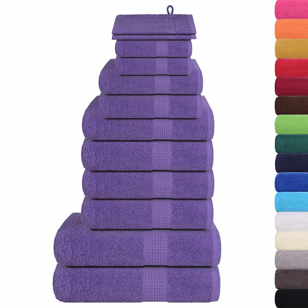12Pcs conjunto de toalhas frogn 360 g/m² roxo