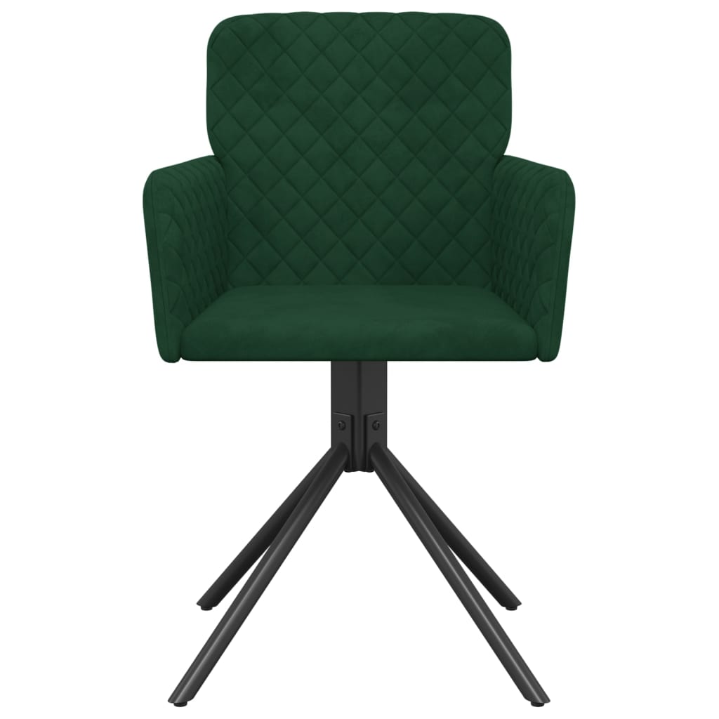 Cadeiras de jantar giratorias 2 pcs veludo verde-escuro