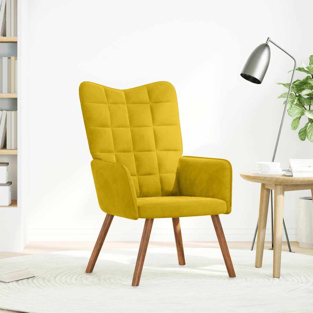 Cadeira de descanso veludo amarelo