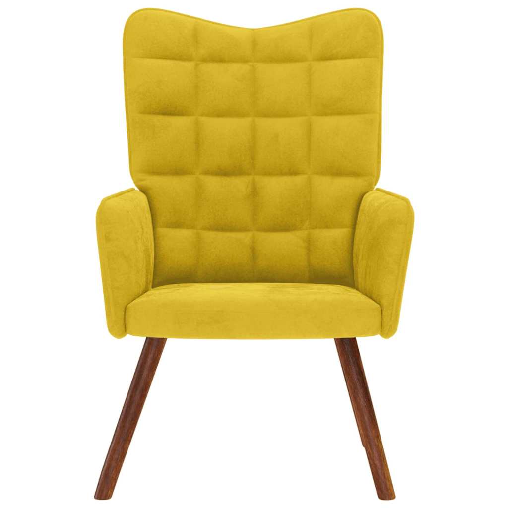 Cadeira de descanso veludo amarelo