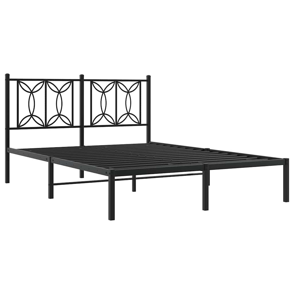 Estrutura de cama com cabeceira 135x190 cm metal preto