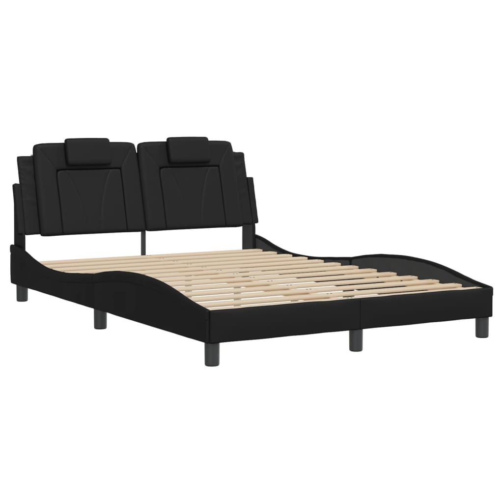 Estrutura de cama viana com LED sem colchão 140x200cm preto