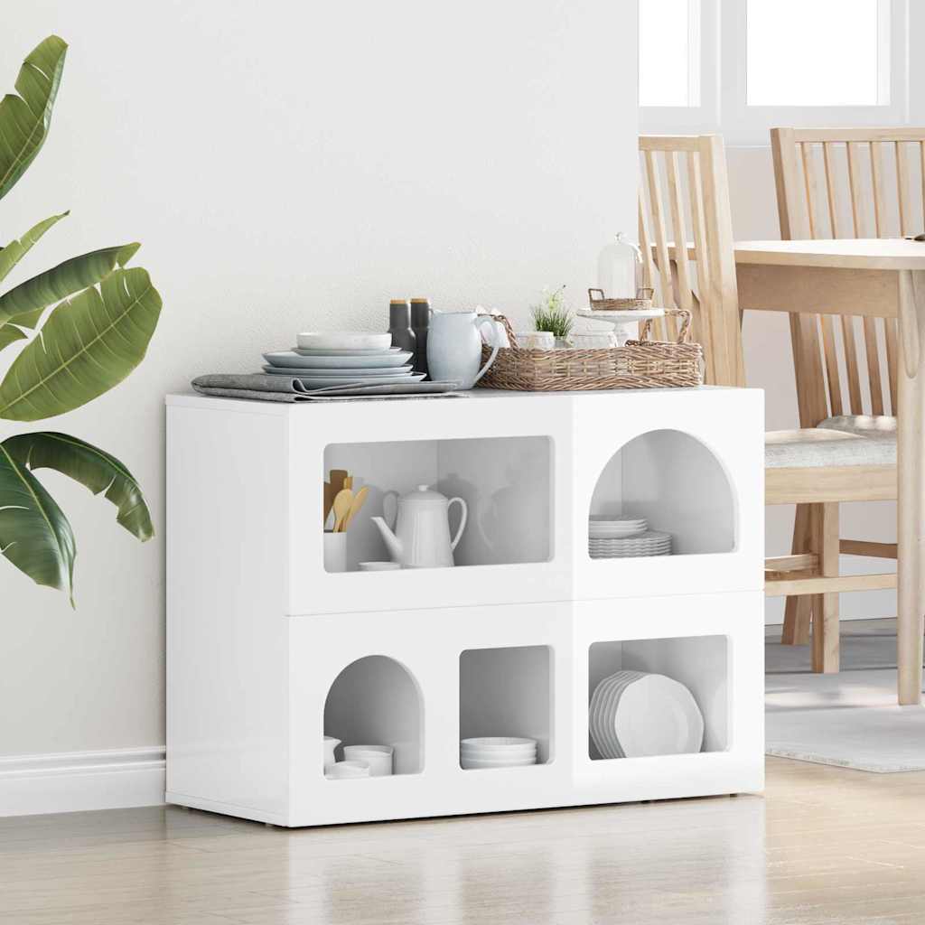 Buffet elst branco brilhante 80,5 x 35 x 59 cm