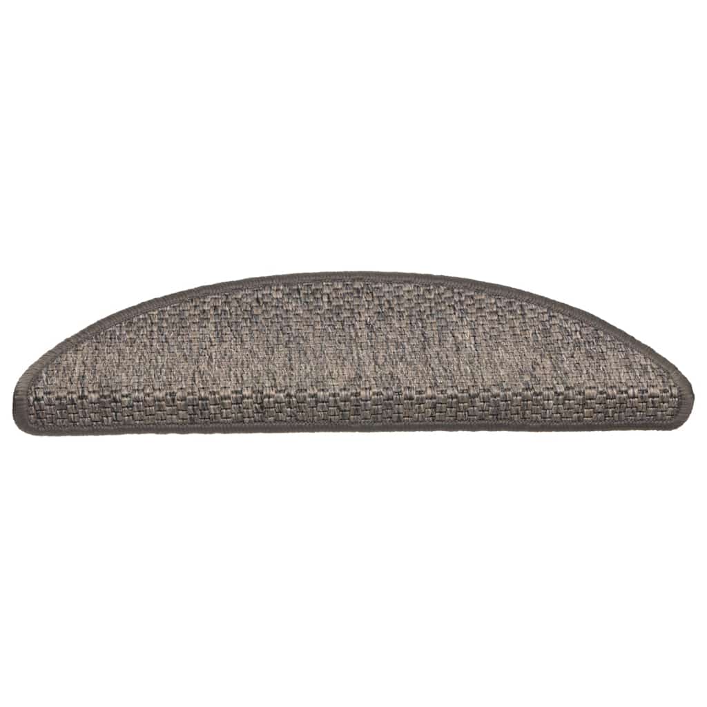 Tapetes escada adesivos aspeto sisal 15 pcs cinzento/bege