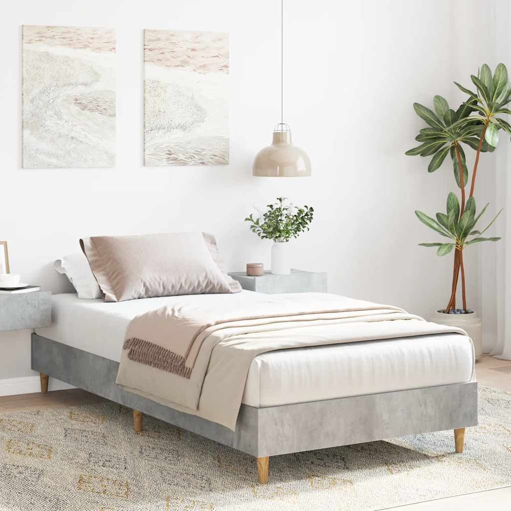 Estrutura de cama sem colchão 100x200 cm cinza sonoma