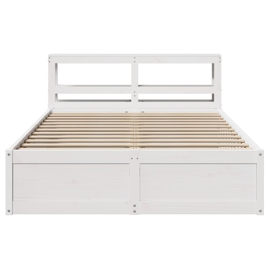Estrutura cama c/ cabeceira 120x190 cm pinho maciço branco