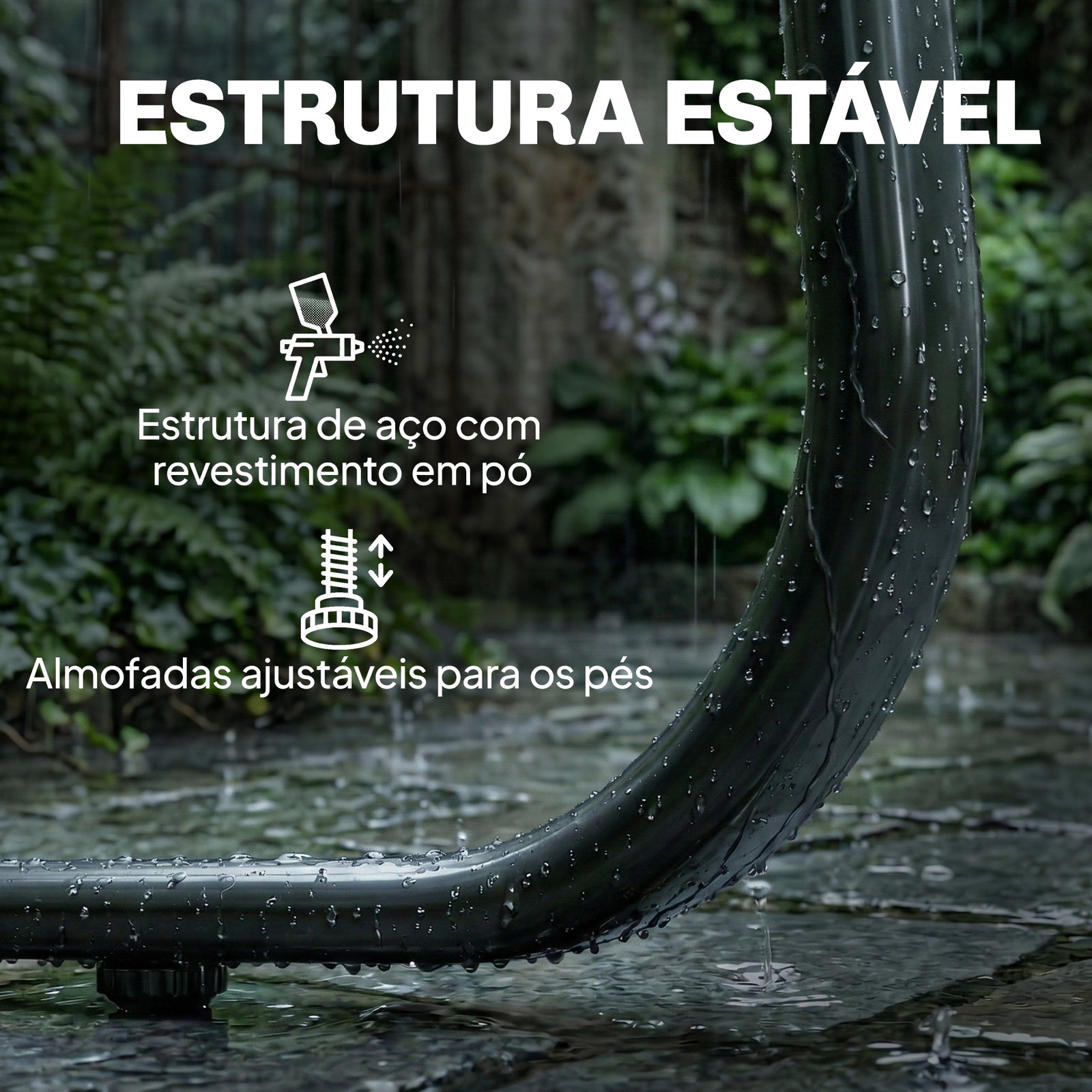 Conjunto jardim de 4 peças com sofá de 2 lugares 2 poltronas mesa de vidro temperado tecido textilene respirável cinza escuro