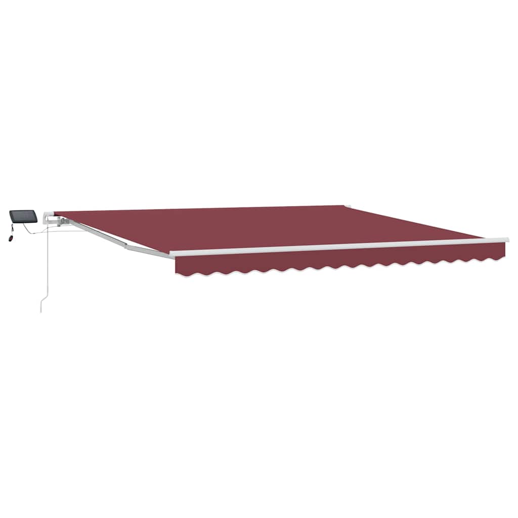 Toldo retrátil manual com luz LED 400x300 cm bordô