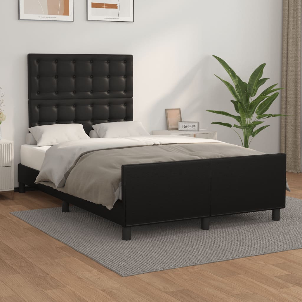 Estrutura de cama sem castanho colchão 120x190cm couro do falso