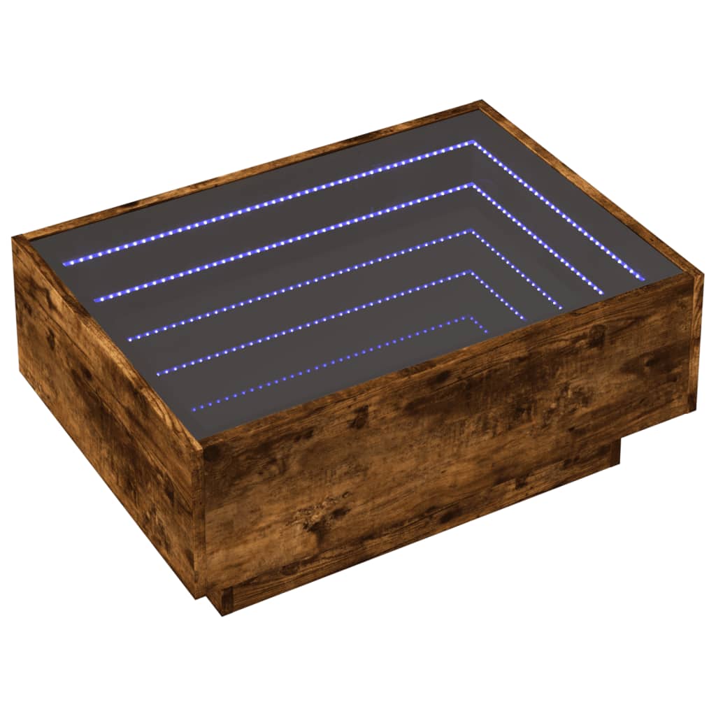 Mesa de centro c/ leds 70x50x30 cm derivados de madeira
